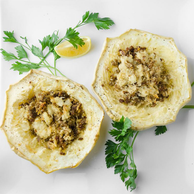 Sausage Stuffed Pattypan Squash Twisted Tastes